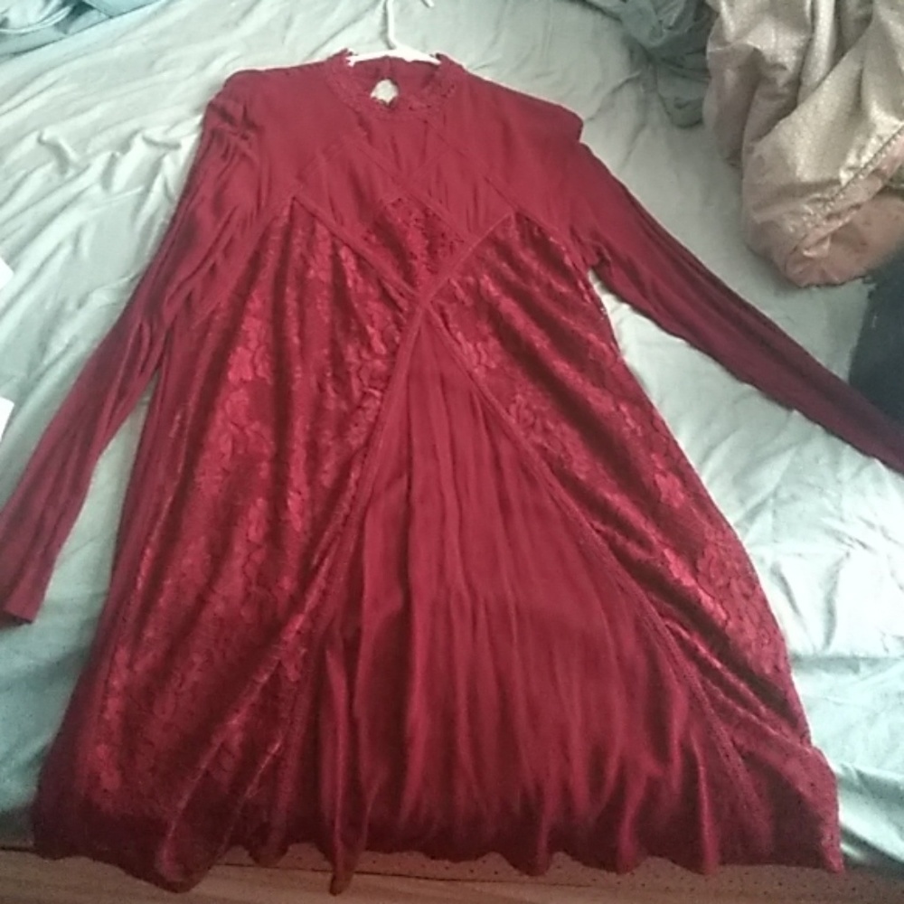 Maroon lace dress